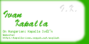 ivan kapalla business card